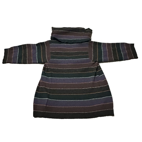 Cividini Women 44 M Sweater Cashmere Funnel Neck Half Sleeve Striped Multicolor - Picture 2 of 10